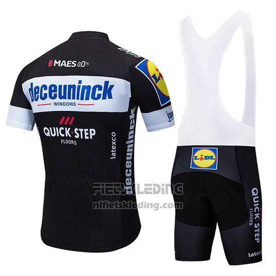 2019 Fietskleding Deceuninck Quick Step Zwart Wit Korte Mouwen en Koersbroek